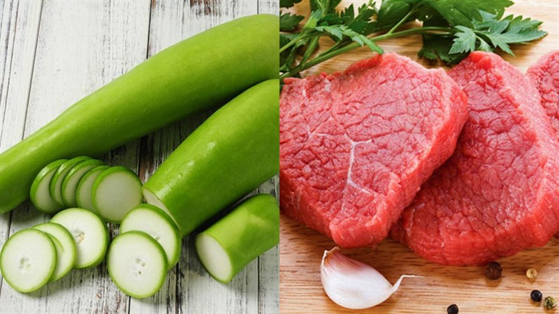Nguyên liệu món ăn canh bầu thịt bò