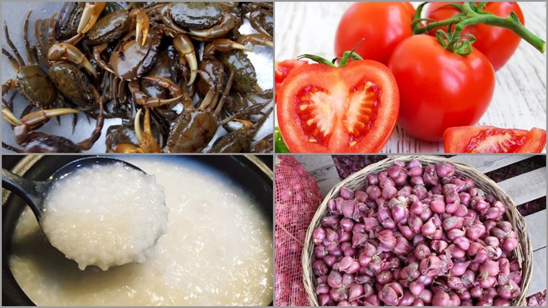Nguyên liệu món ăn 3 cách nấu canh cua rau nhút, nấm rơm và nấu mẻ