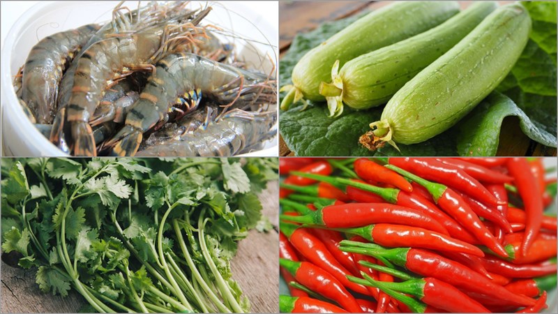 Nguyên liệu món ăn 2 cách làm mướp hương nhồi tôm và nhồi thịt hấp
