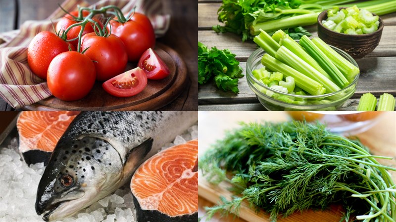 Nguyên liệu món ăn canh cá hồi nấu ngót