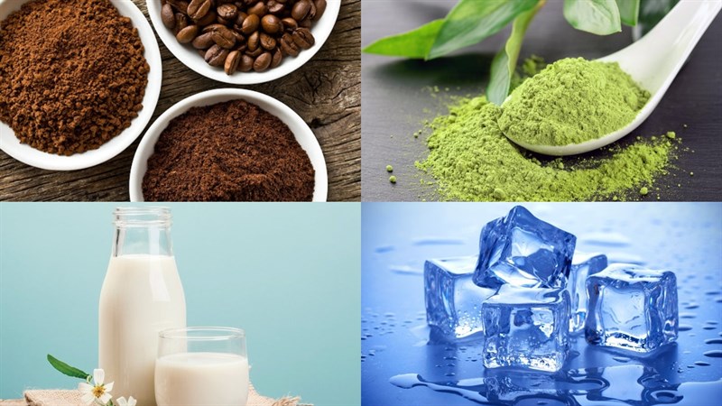 Nguyên liệu món ăn cà phê matcha - matcha espresso