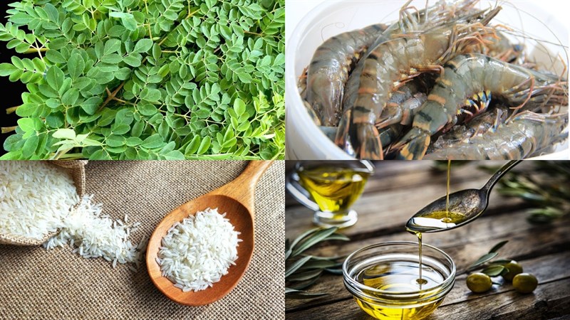 Nguyên liệu món ăn cháo rau chùm ngây cho bé