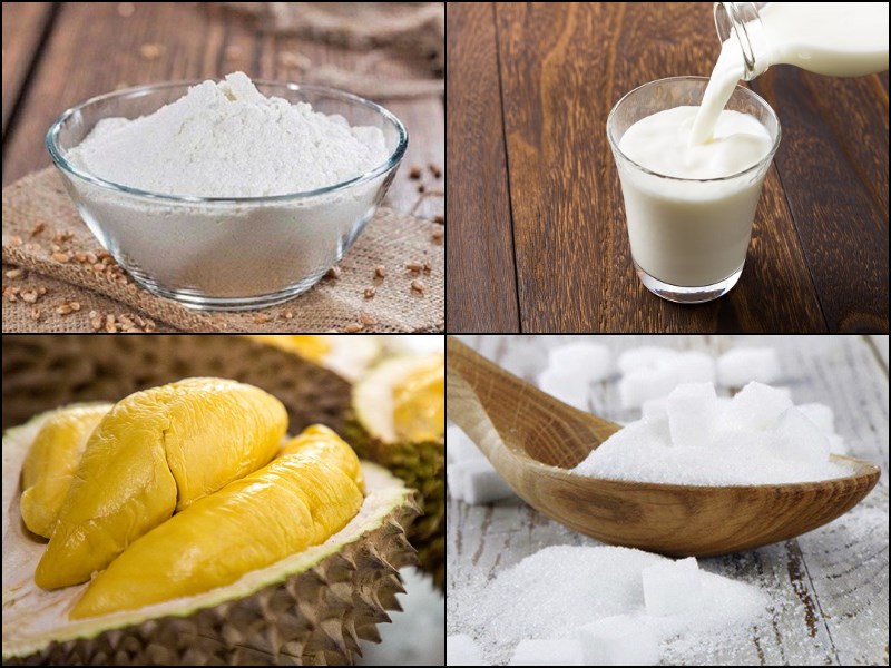 Nguyên liệu món ăn bánh tiêu sầu riêng