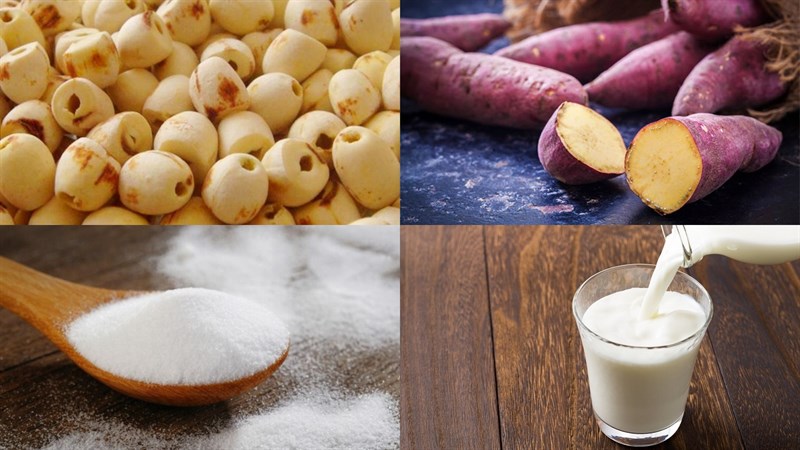 Nguyên liệu món ăn 4 cách làm sữa khoai lang