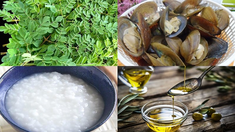 Nguyên liệu món ăn cháo rau chùm ngây cho bé