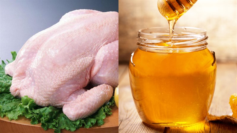 Nguyên liệu món ăn gà nướng mật ong nguyên con