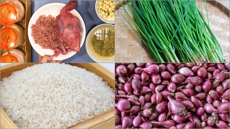 Nguyên liệu món ăn cháo chim bồ câu đậu xanh hạt sen