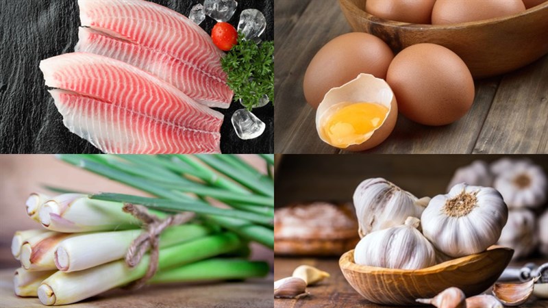 Nguyên liệu món ăn chạo cá bọc sả
