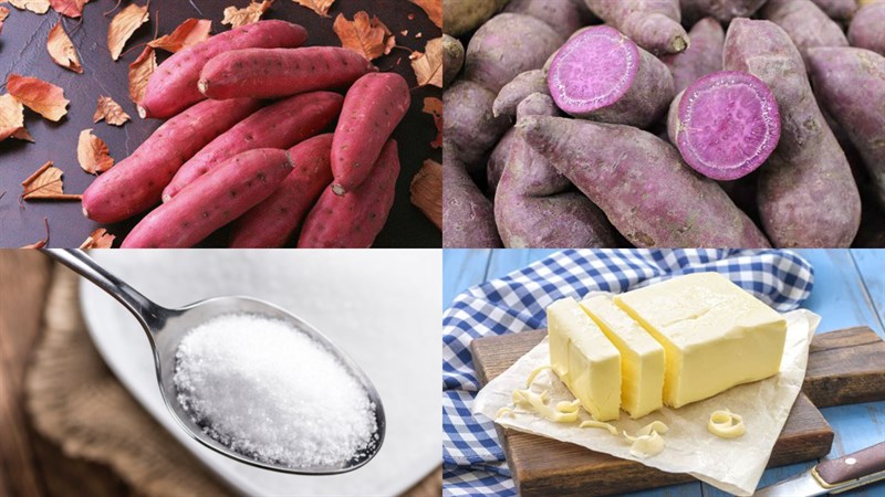 Nguyên liệu món ăn khoai lang chiên bơ đường