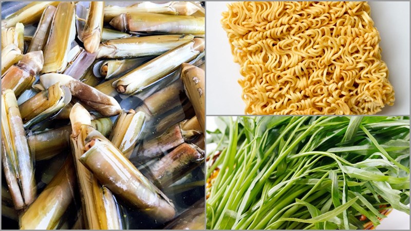Nguyên liệu món ăn 2 cách làm ốc móng tay xào rau muống