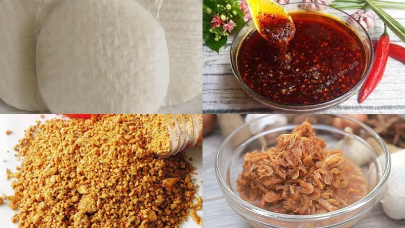 Nguyên liệu món ăn bánh tráng sa tế long an