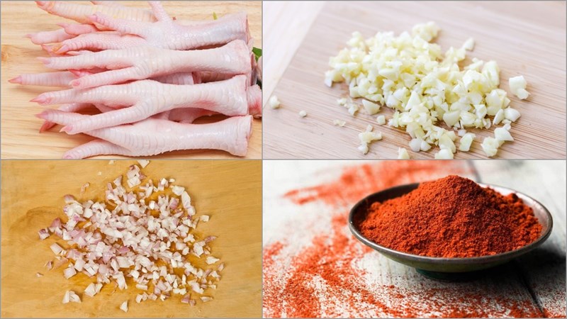 Nguyên liệu món ăn chân gà xào cay và xào sả ớt