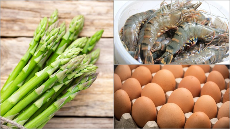 Nguyên liệu món ăn súp măng tây cua và súp măng tây tôm