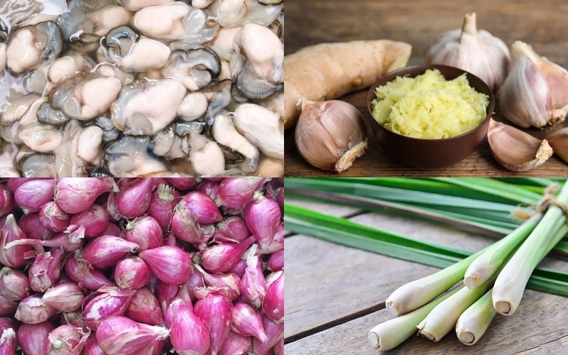 Nguyên liệu món ăn gỏi hàu sốt thái