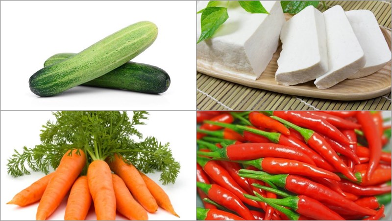 Nguyên liệu món ăn 3 cách làm gỏi dưa leo chay