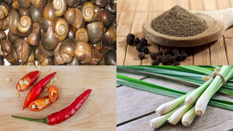 Nguyên liệu món ăn ốc lác hấp tiêu