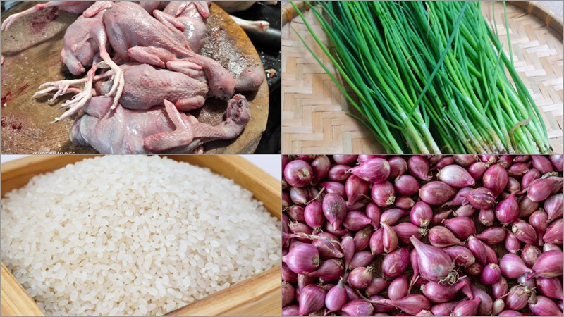 Nguyên liệu món ăn cháo chim cút