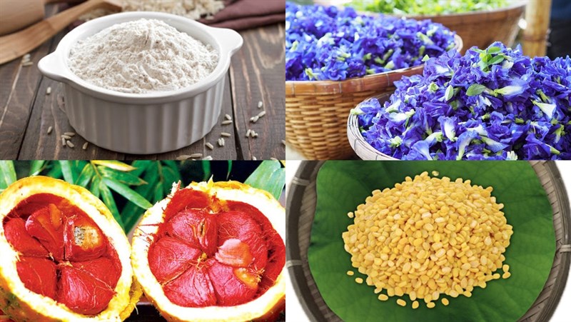 Nguyên liệu món ăn bánh trôi đậu xanh chay, bánh trôi chay màu sắc