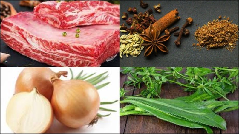 Nguyên liệu món ăn phở sườn bò