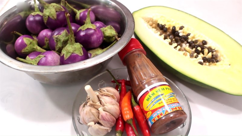 Nguyên liệu món ăn mắm cà pháo đu đủ