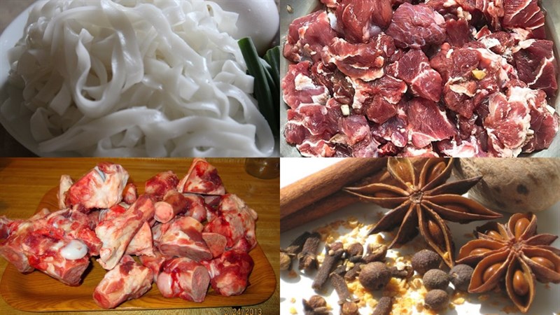 Nguyên liệu món ăn phở bò sốt vang