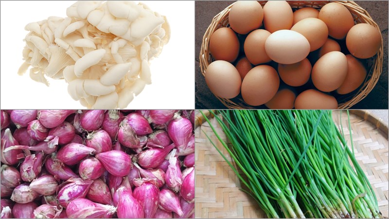 Nguyên liệu món ăn nấm bào ngư xào trứng