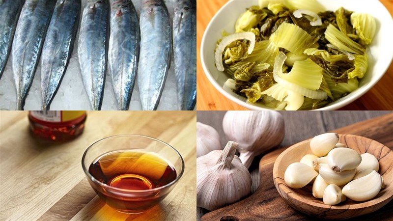 Nguyên liệu món ăn cá nục kho dưa chua