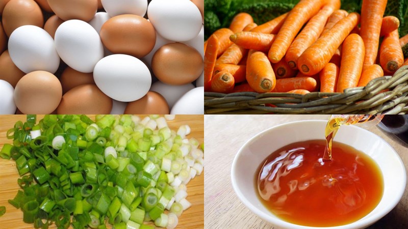 Nguyên liệu món ăn trứng chiên cà rốt