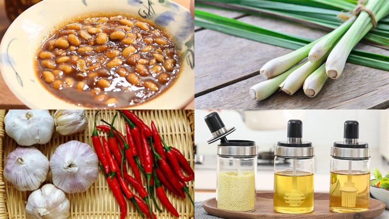 Nguyên liệu món ăn tương hột xào sả ớt