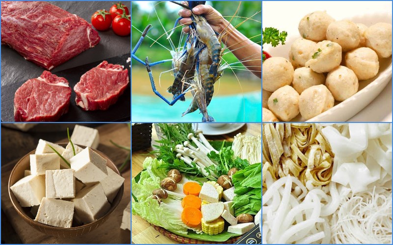 Nguyên liệu món ăn lẩu thái mini