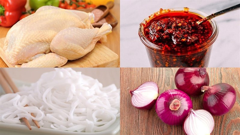 Nguyên liệu món ăn 4 cách làm phở gà trộn