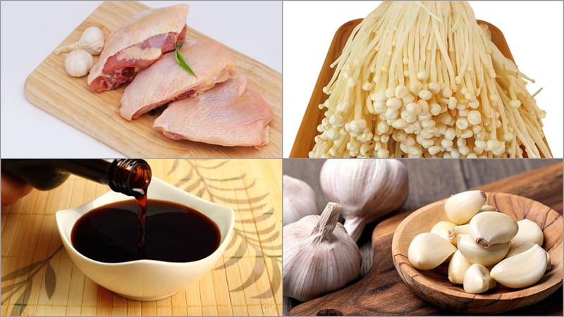 Nguyên liệu món ăn 3 cách làm gà xào nấm