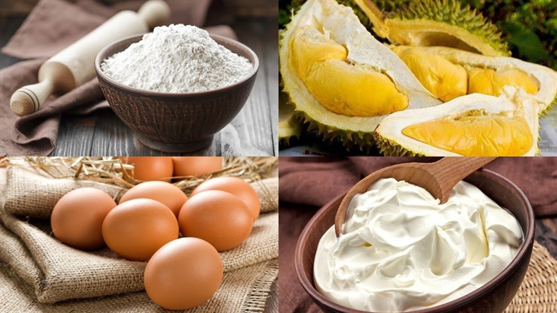 Nguyên liệu món ăn bánh crepe sầu riêng