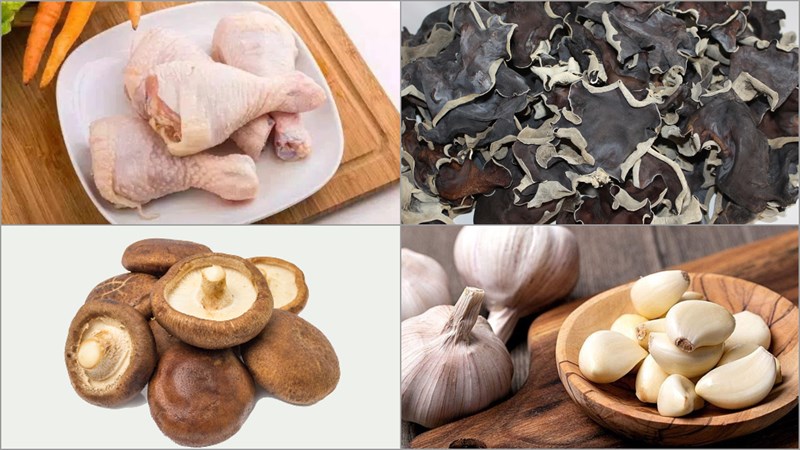 Nguyên liệu món ăn 3 cách làm gà xào nấm