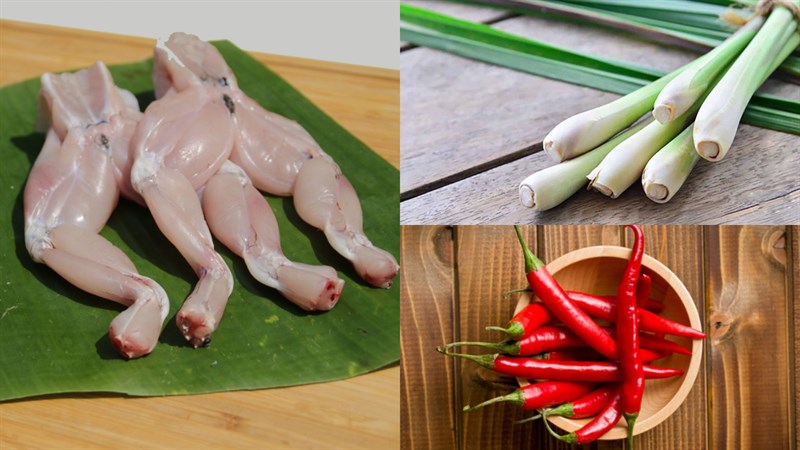 Nguyên liệu món ăn ếch kho sả ớt
