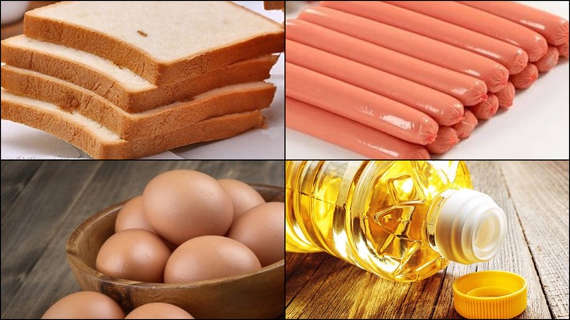 Nguyên liệu món ăn sandwich cuộn