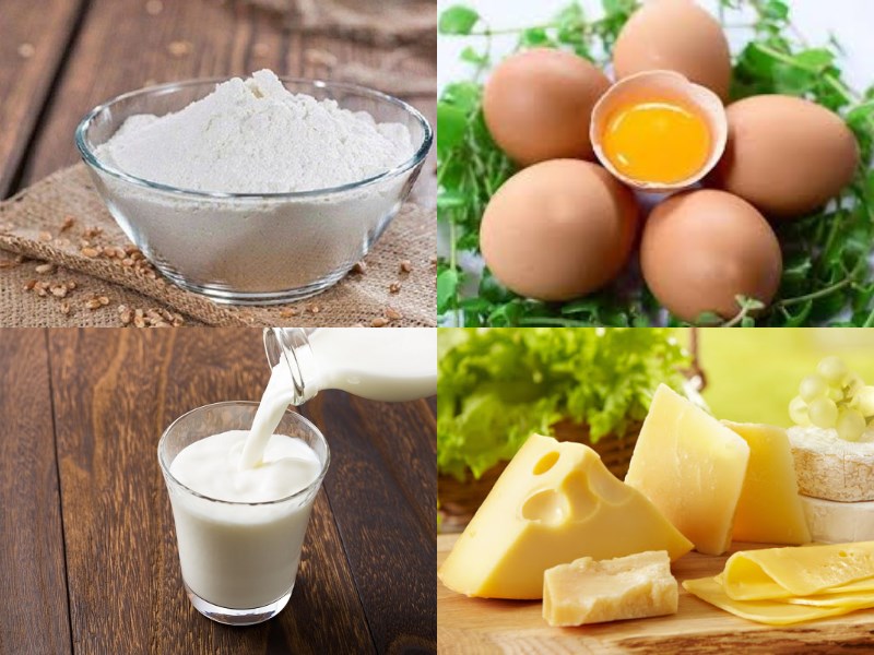 Nguyên liệu món ăn bánh mì phô mai bơ tỏi