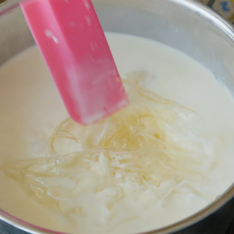 Bước 6  Nấu kem sữa Panna cotta thạch vải