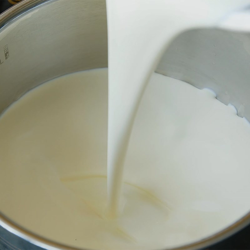 Bước 6  Nấu kem sữa Panna cotta thạch vải