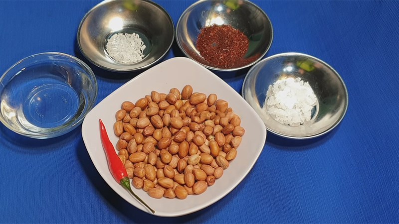 Nguyên liệu món ăn đậu phộng rang muối