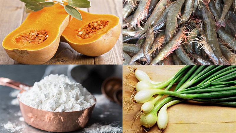 Nguyên liệu món ăn bánh canh bí đỏ