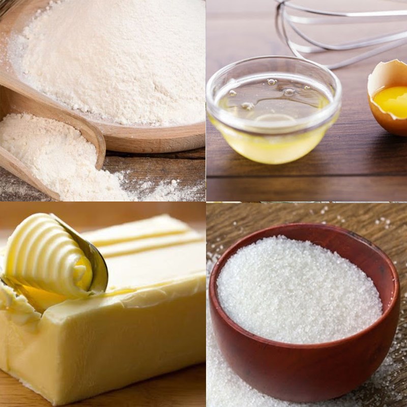 Nguyên liệu món ăn bánh quy danisa bằng nồi chiên không dầu