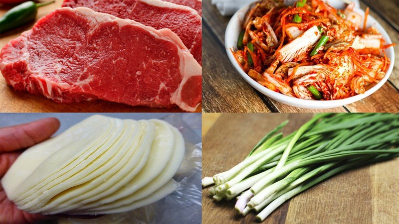 Nguyên liệu món ăn bánh xếp mandu nhân kim chi hàn quốc