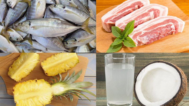 Nguyên liệu món ăn cá bạc má kho dứa (kho thơm)
