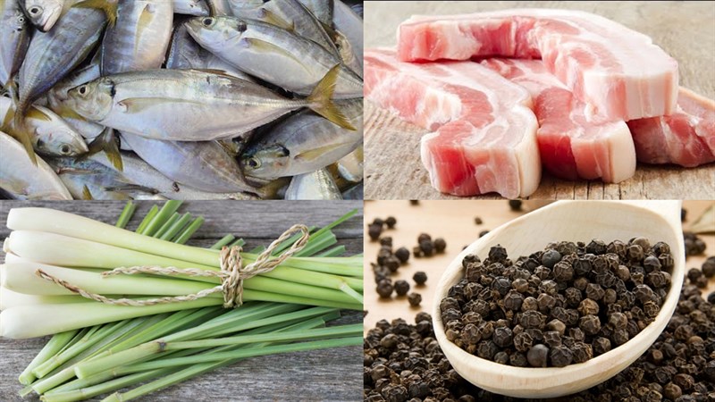 Nguyên liệu món ăn cá bạc má kho tiêu