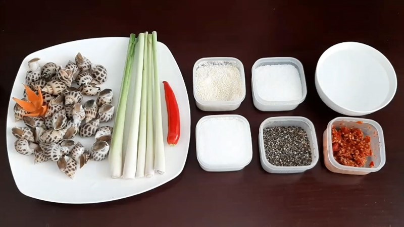 Nguyên liệu món ăn ốc hương hấp sả