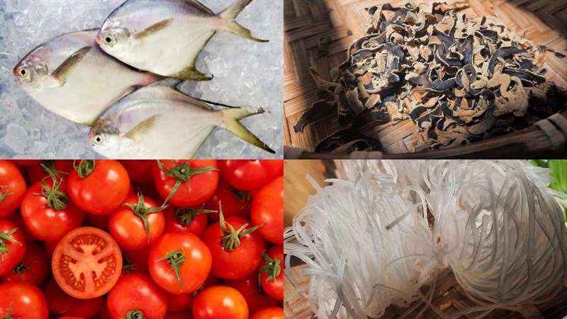 Nguyên liệu món ăn cá chim trắng hấp chua ngọt