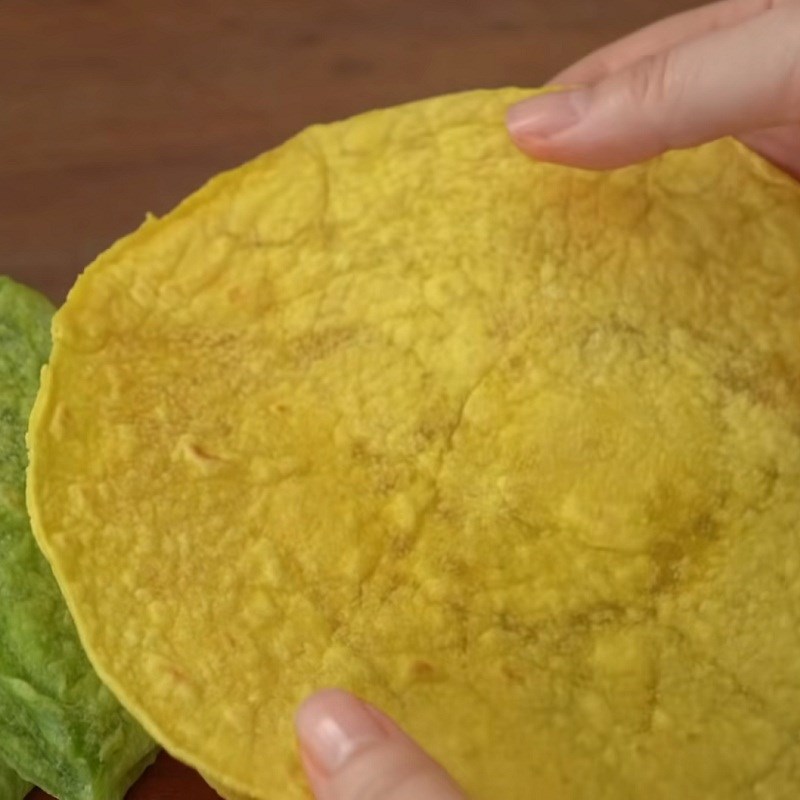 Bước 6 Thành phẩm Vỏ bánh tacos (bánh tortilla) 3 màu từ rau củ