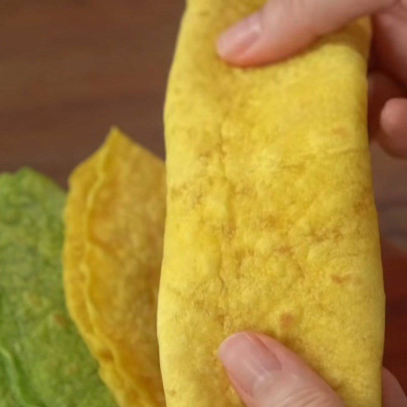 Bước 6 Thành phẩm Vỏ bánh tacos (bánh tortilla) 3 màu từ rau củ