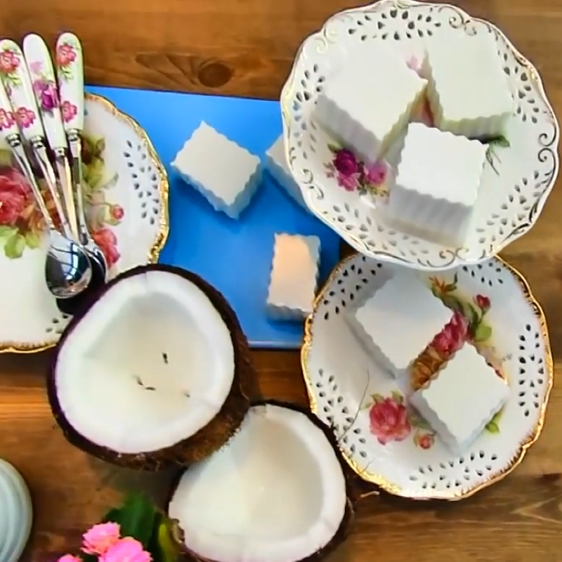 Bước 4 Hoàn thành Pudding trái dừa